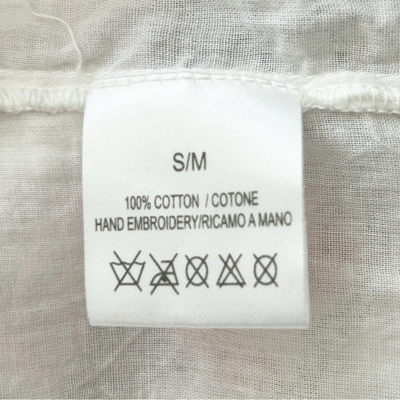 Lovely Alex.Max Boho Hand Embroidered Floral White Cotton Dress S/M EPC - Picture 10 of 10